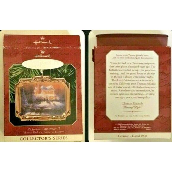 Ornament Hallmark Keepsake Ceramic Victorian Christmas II Thomas Kinkade 1998 - Picture 8 of 8